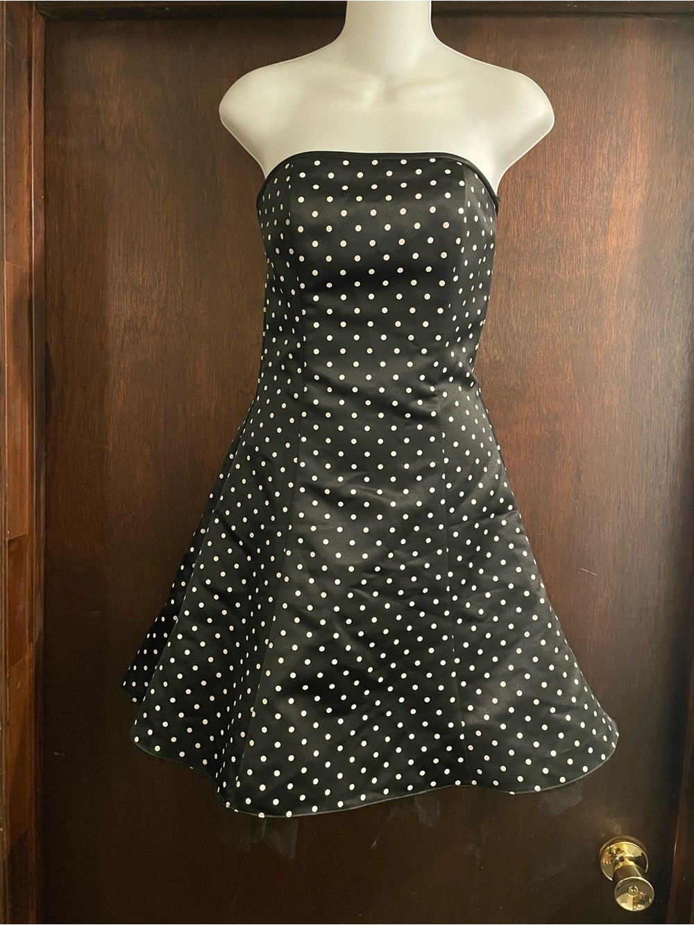 Vintage Jessica McClintock for Gunne Sax Size 3/4 Black White Polka Dot Dress